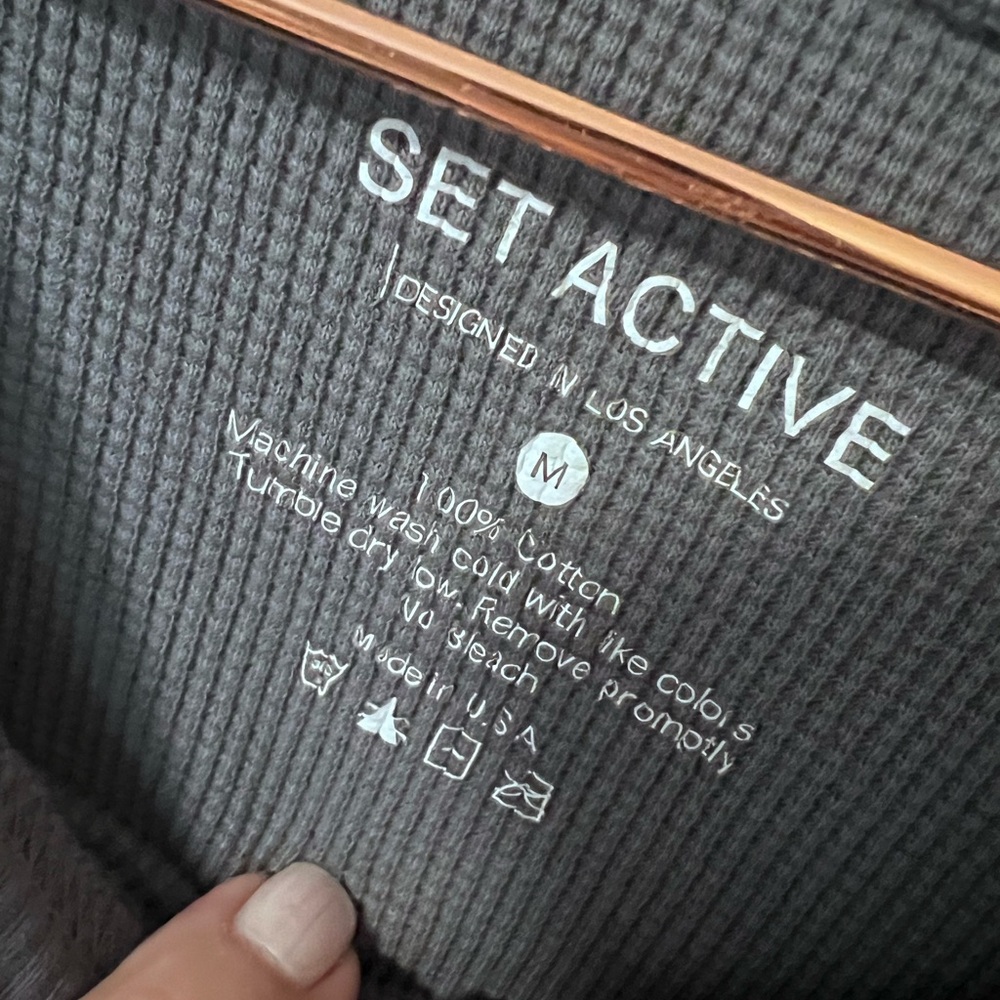 Set Active Women's Gray Long Sleeve Top - Picture 3 of 5